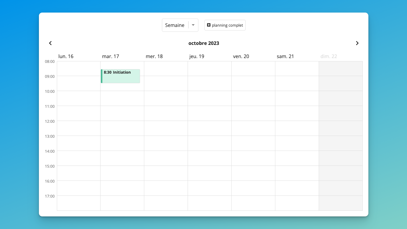 Agenda avec un rendez vous