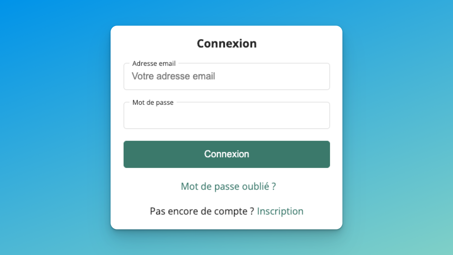 Formulaire de connexion au back office