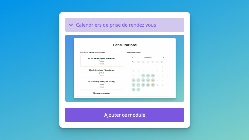 Ajout du module de prise de rendez vous