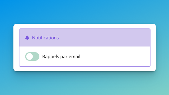 Activation des rappels email/sms