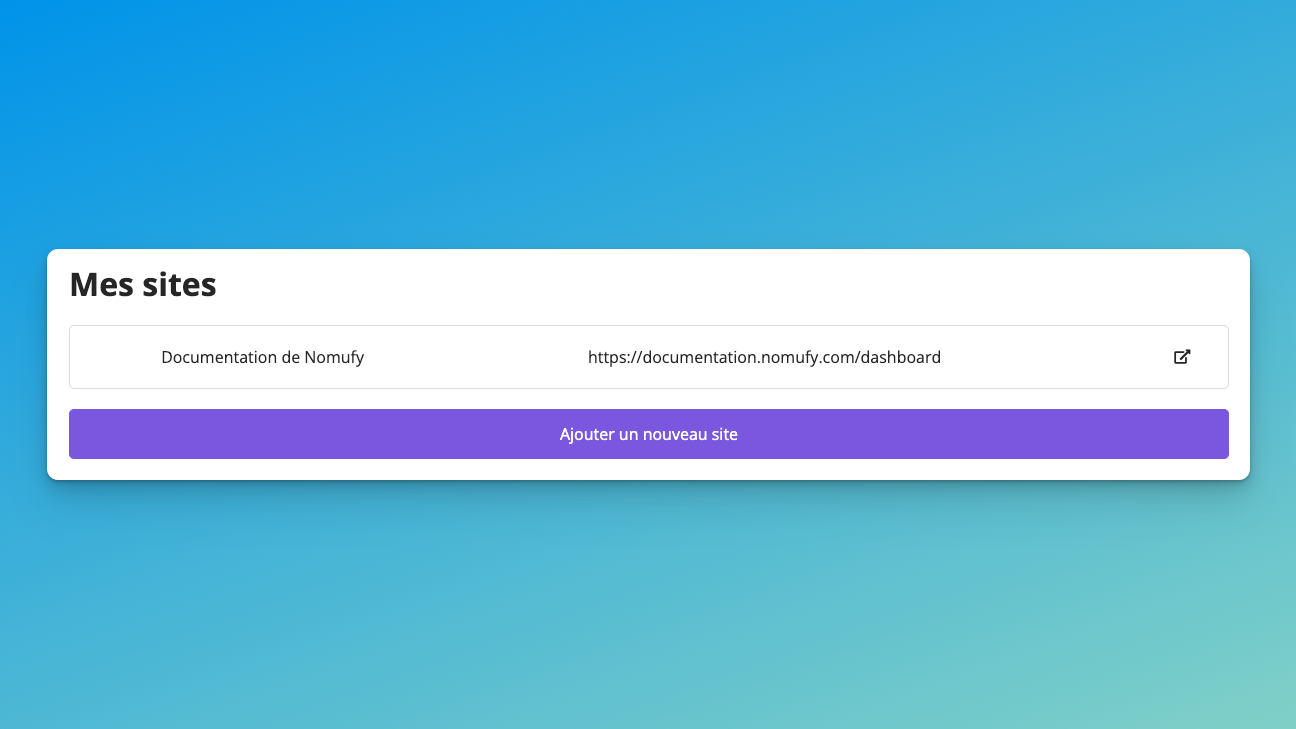 Liste des sites sur Nomufy