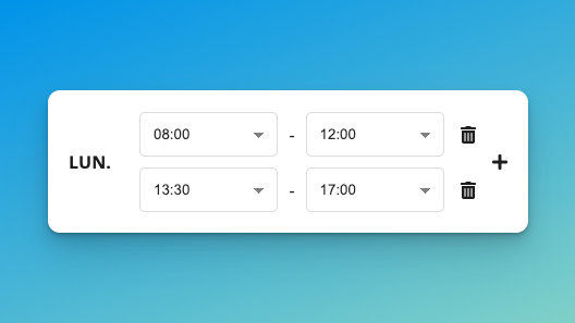 Plusieurs plages horaires sur une journée